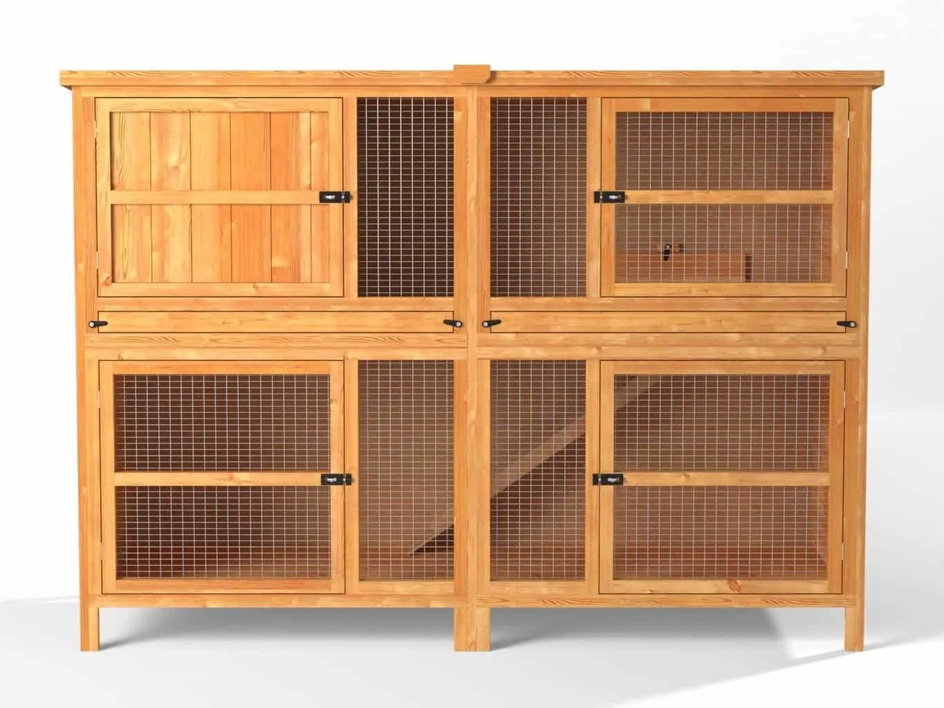 2-tier wooden rabbit hutch