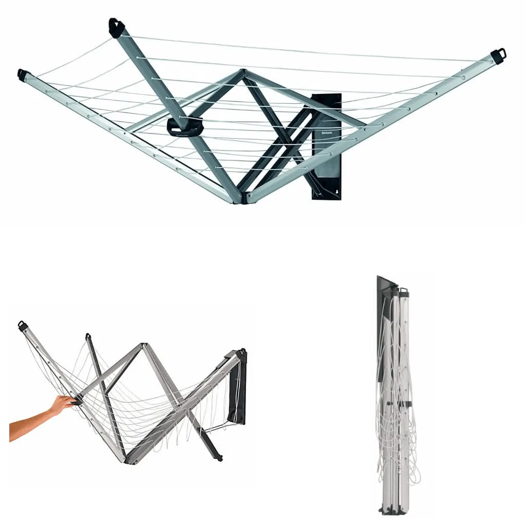 Wall-mounted, foldaway clothes airer