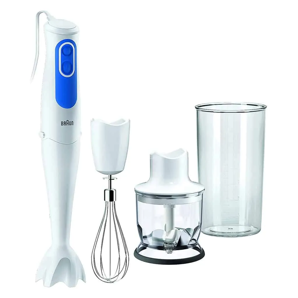 Hand held blender with attachments