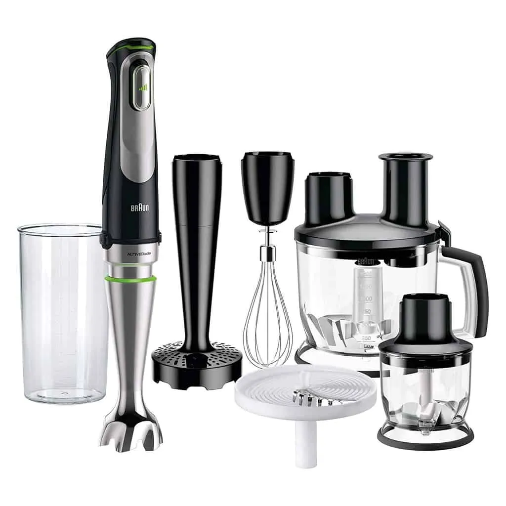 Hand-blender with multiple accessories