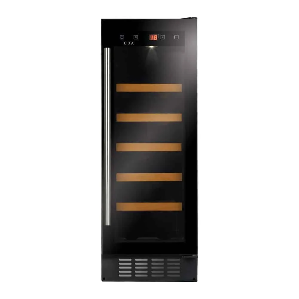 Black upright wine cooler