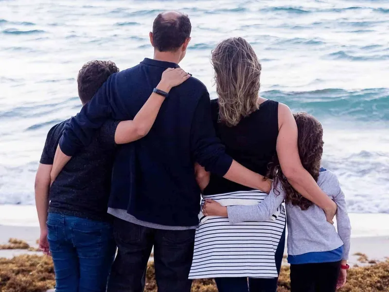 Family looking out to sea