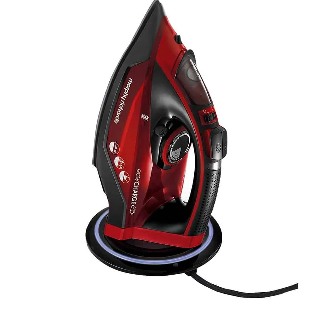 Cordless iron on its stand