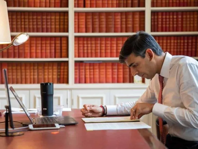 Chancellor Rishi Sunak with his Ember Travel Mug