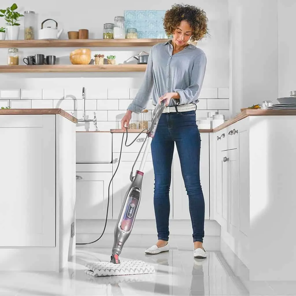 Shark steam mop in action