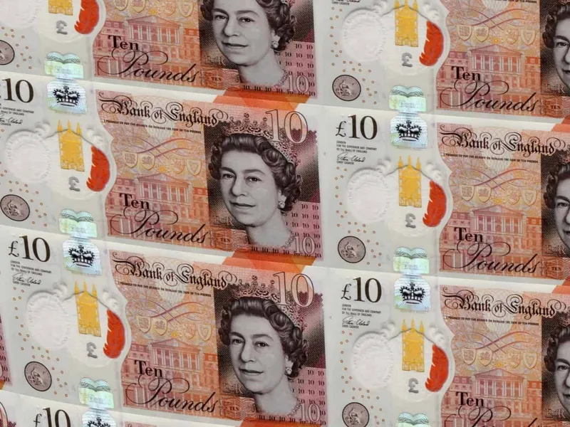 Stacks of ten pound notes
