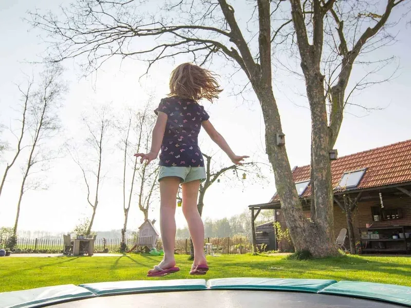 Exercising on a trampoline