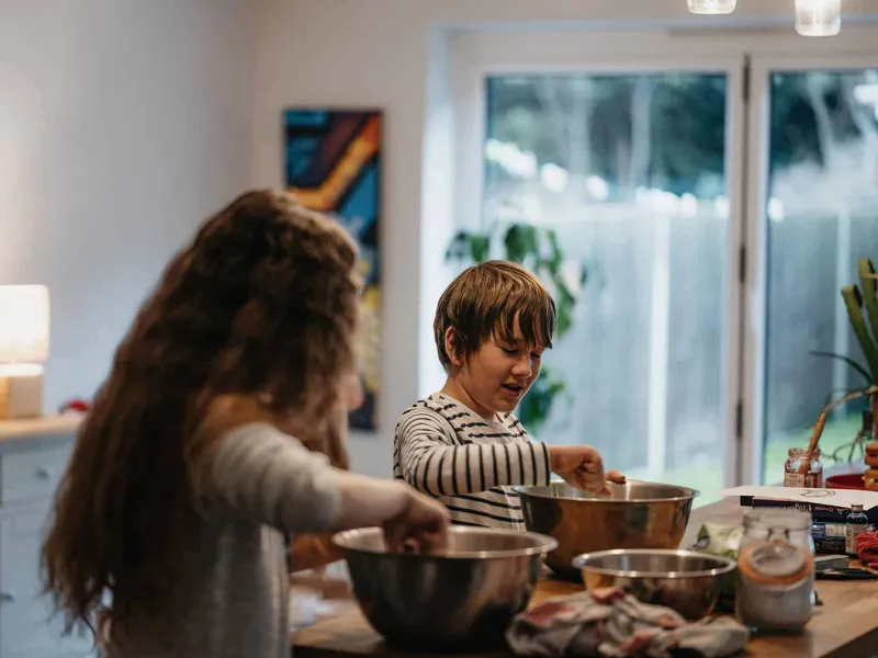 children cooking
