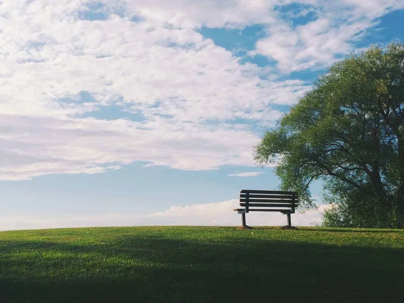 Empty bench signifying death