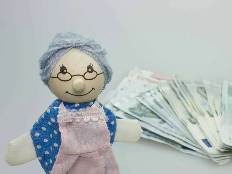 Grandmother with money