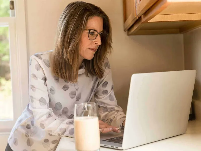 Mum catching-up with work from home
