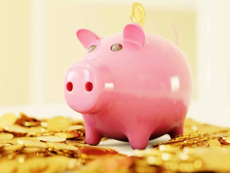 Pink piggy bank