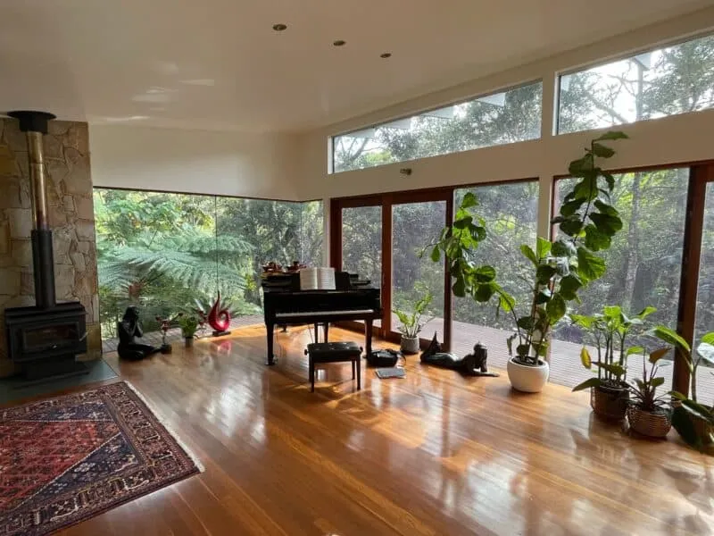 Polished wood floor