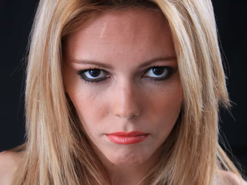 Girl looking vengeful